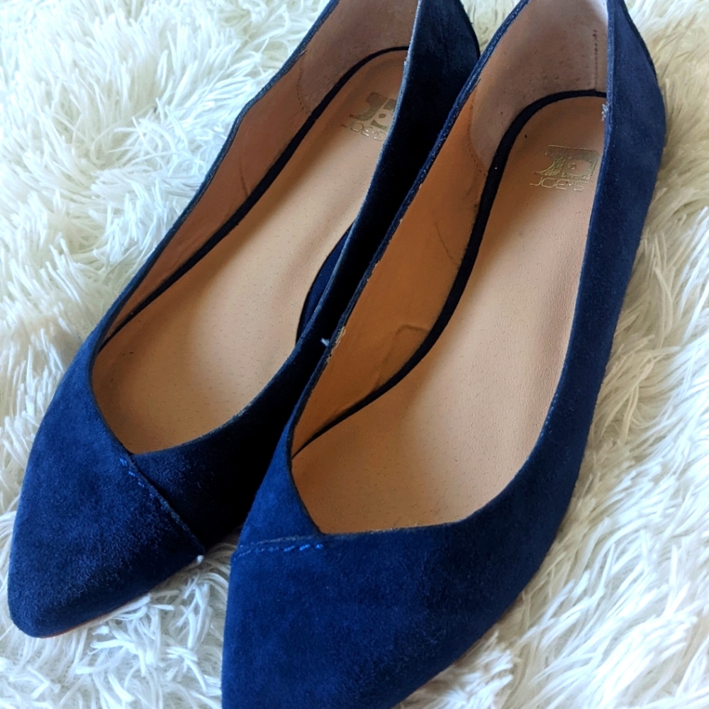Joes Jeans Blue Suede Point Ballet Flats Size 6